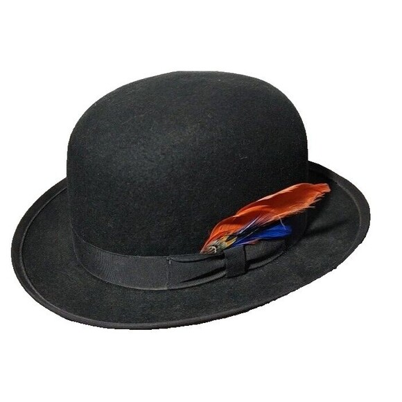Hats of Character Bowler Derby Hat Fenton New York Hand Blocked Mens 6 7/8 VTG - Picture 1 of 14